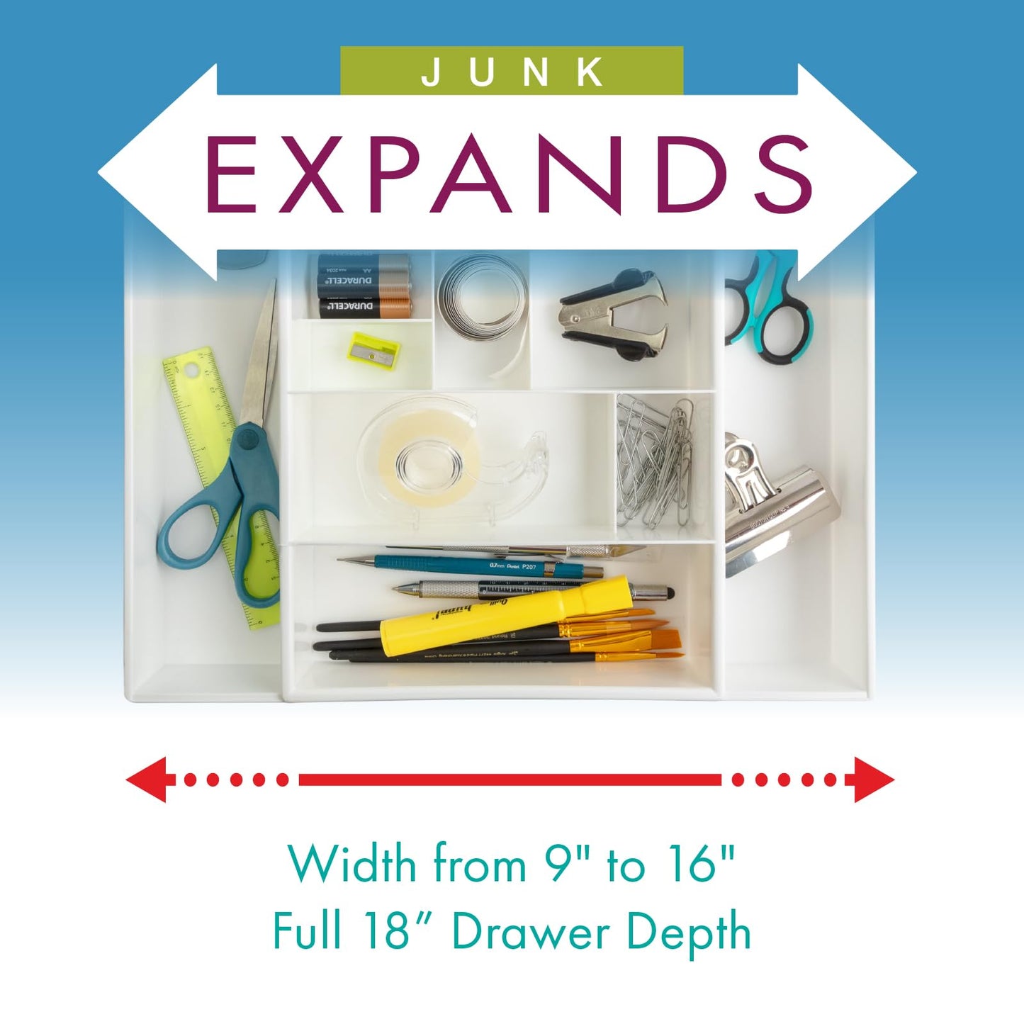 Dial Industries Expandable Junk Drawer Desk Organizer Storage Tray