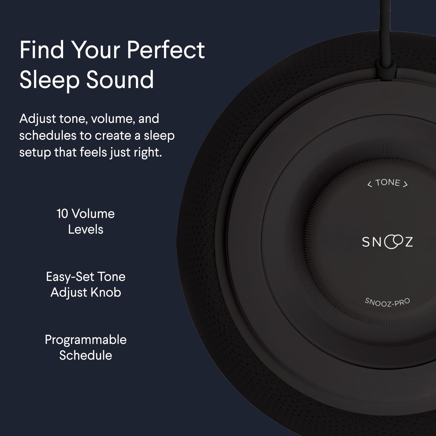 SNOOZ Pro - Smart White Noise Machine & Travel Case - Real Fan Inside, Non-Looping White Noise, Adjustable Tone & Volume - App-Based Remote Control & Sleep Timer - Midnight