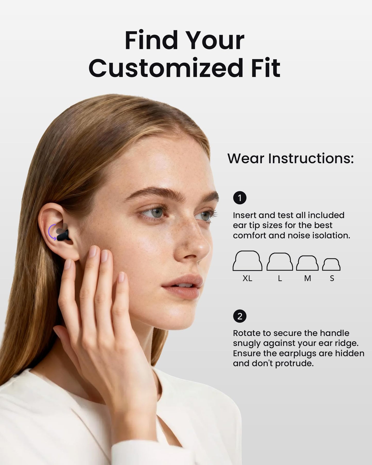 Medium Noise Reduction Ear Plugs Ultra Comfortable for Side Sleepers Reusable Earplugs 23dB Noise Cancelling Sleep Ear Plugs -Black