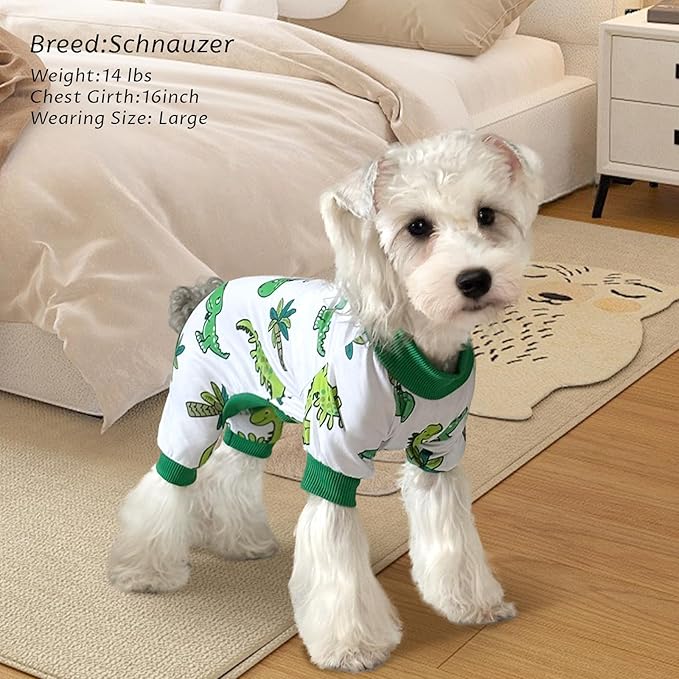 XPUDAC 4 Pack Dog Pajamas for Small Dogs, Puppy Clothes for Boy Girl Strechy Soft Pet Jumpsuit, Cat Onesie-2X-Large