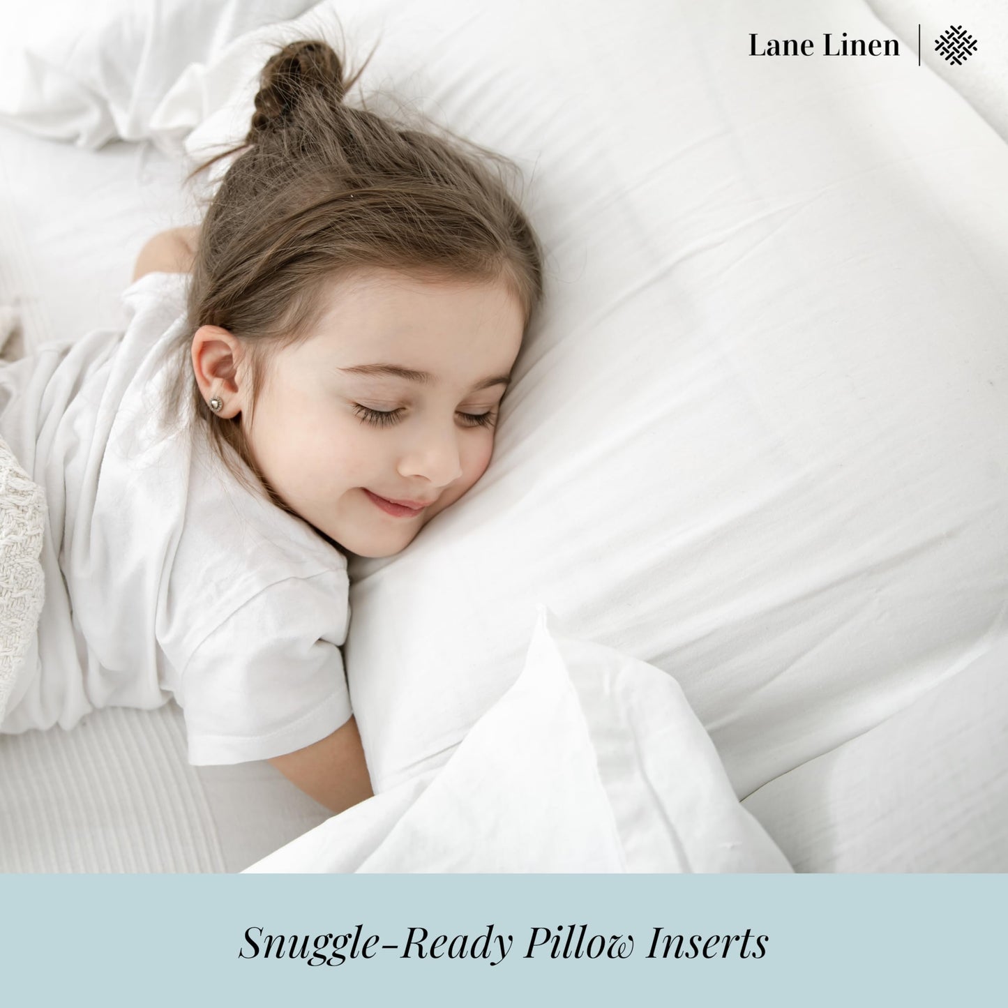 LANE LINEN Pillows Standard Size Set of 2 (20"x30") - Hotel Pillow for Side, Back & Stomach Sleepers, Medium Firm Down Alternative Fill,Cooling Pillows for Bed - Soft & Fluffy Pillow - White