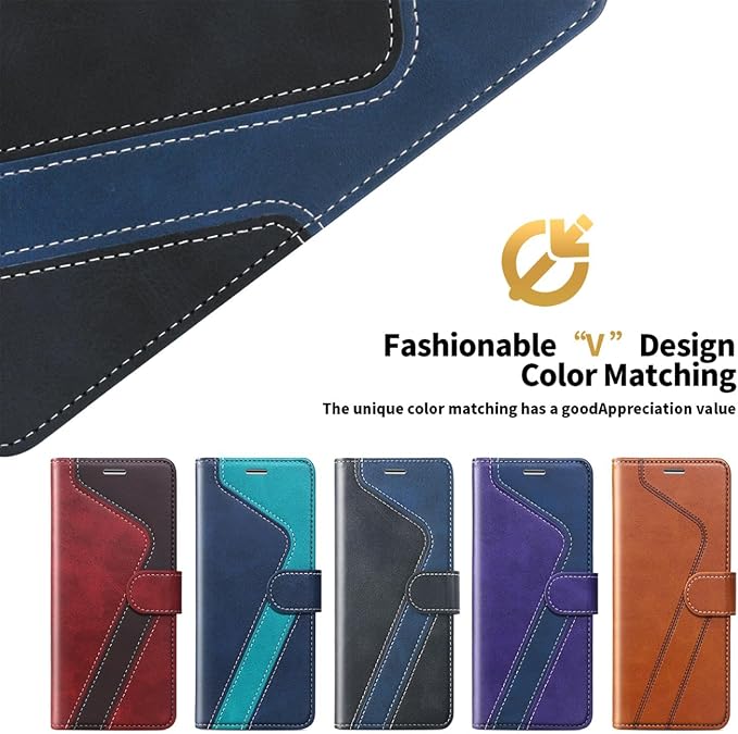 CIVICASE for iPhone 17 Pro Wallet Case,PU Leather Flip Case RFID Blocking Credit Card Holder Folio Magnetic Stand TPU Shockproof Cover Compatible with iPhone 17 Pro, Black Blue