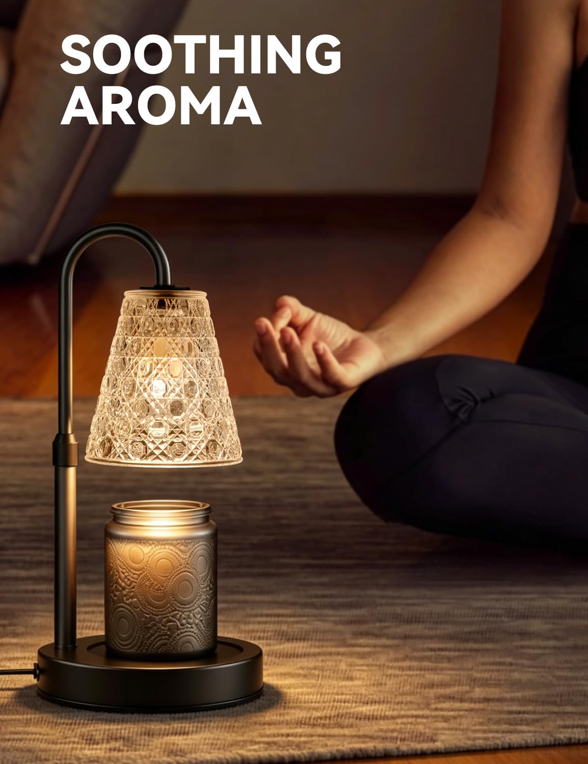 RMFSH Candle Warmer Lamp with Timer Dimmable, Birthday Gifts for Women Mom, House Warming Gifts New Home Decor, Wax Melt Warmer for Jar Candles with 2 Bulbs, Black