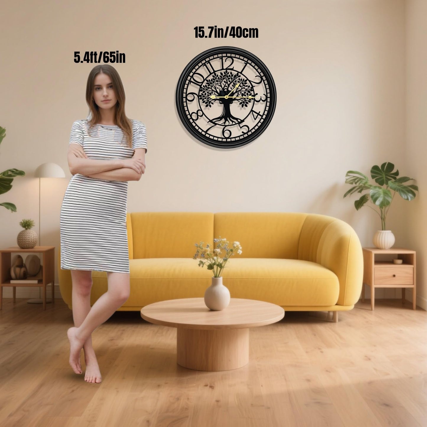 VPDTVK Big Wall Clock - Wall Clocks for Living Room Decor, Quiet and No Ticking Suitable for Wall Decor, Living Room Decoration, Kitchen Decoration