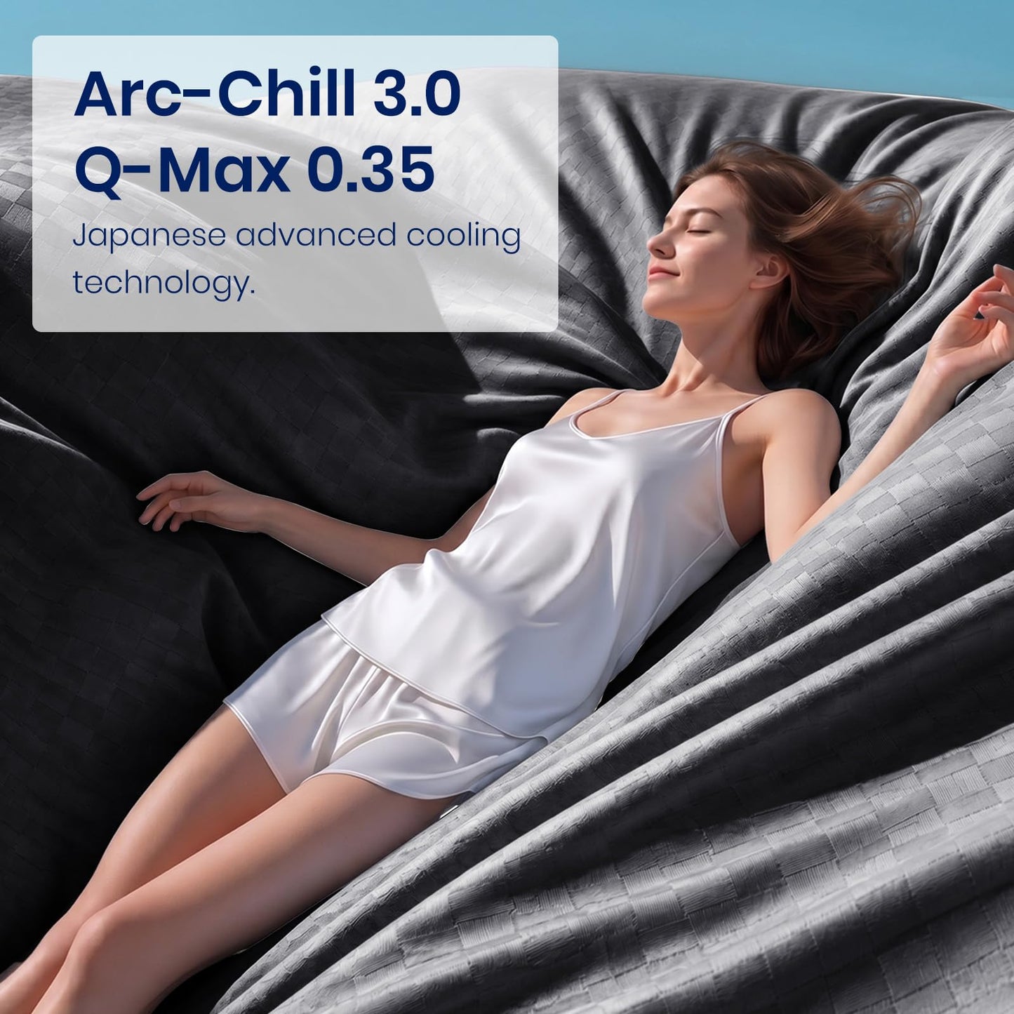 Topcee Cooling Blanket Queen Size- 90"x90" Summer Cooling Blanket for Hot Sleepers Arc-Chill Q-Max >0.45 Cool Fiber, Keeps Cool for Night Sweats, Soft Lightweight Sofa Blankets for Kid Adults