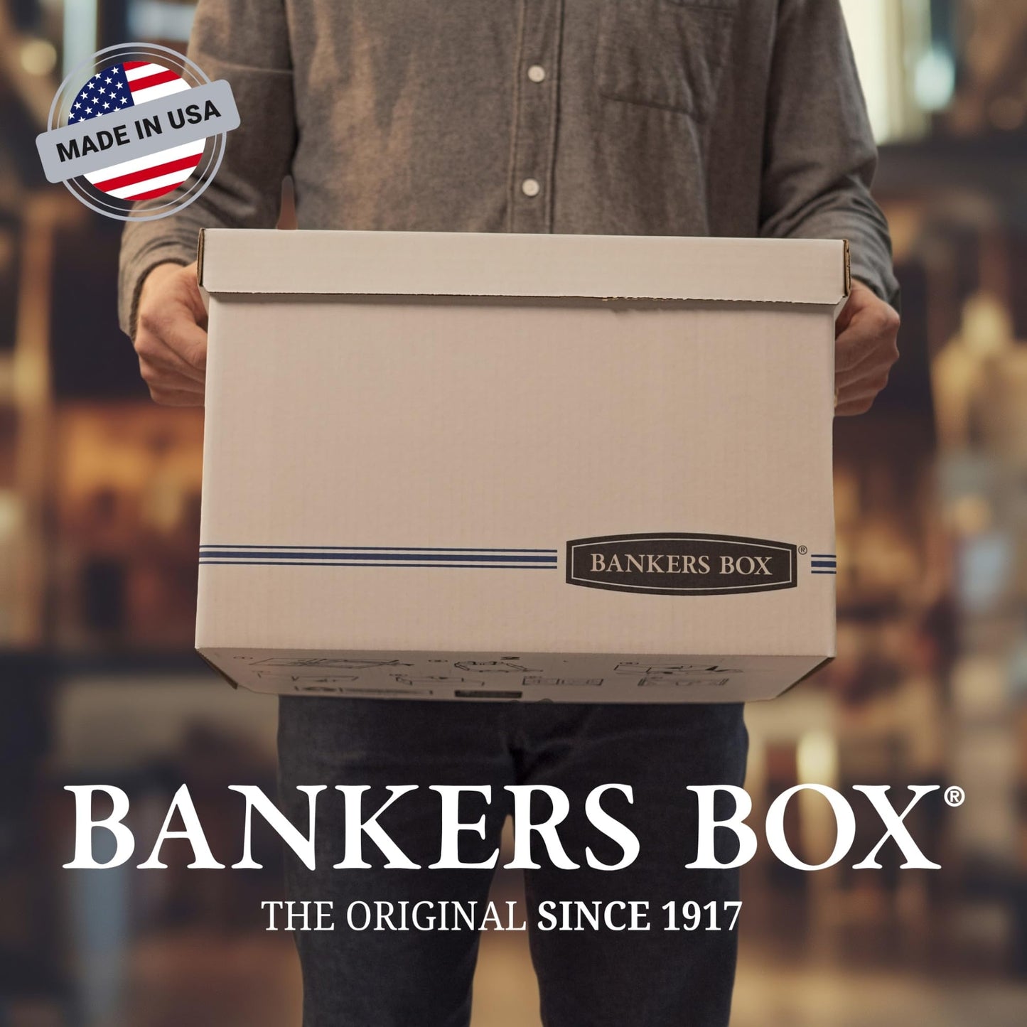 Bankers Box 12-Pack Medium Duty File Storage Boxes with Lids, FastFold Assembly, 24 Inch Letter, STOR/FILE, (00701)