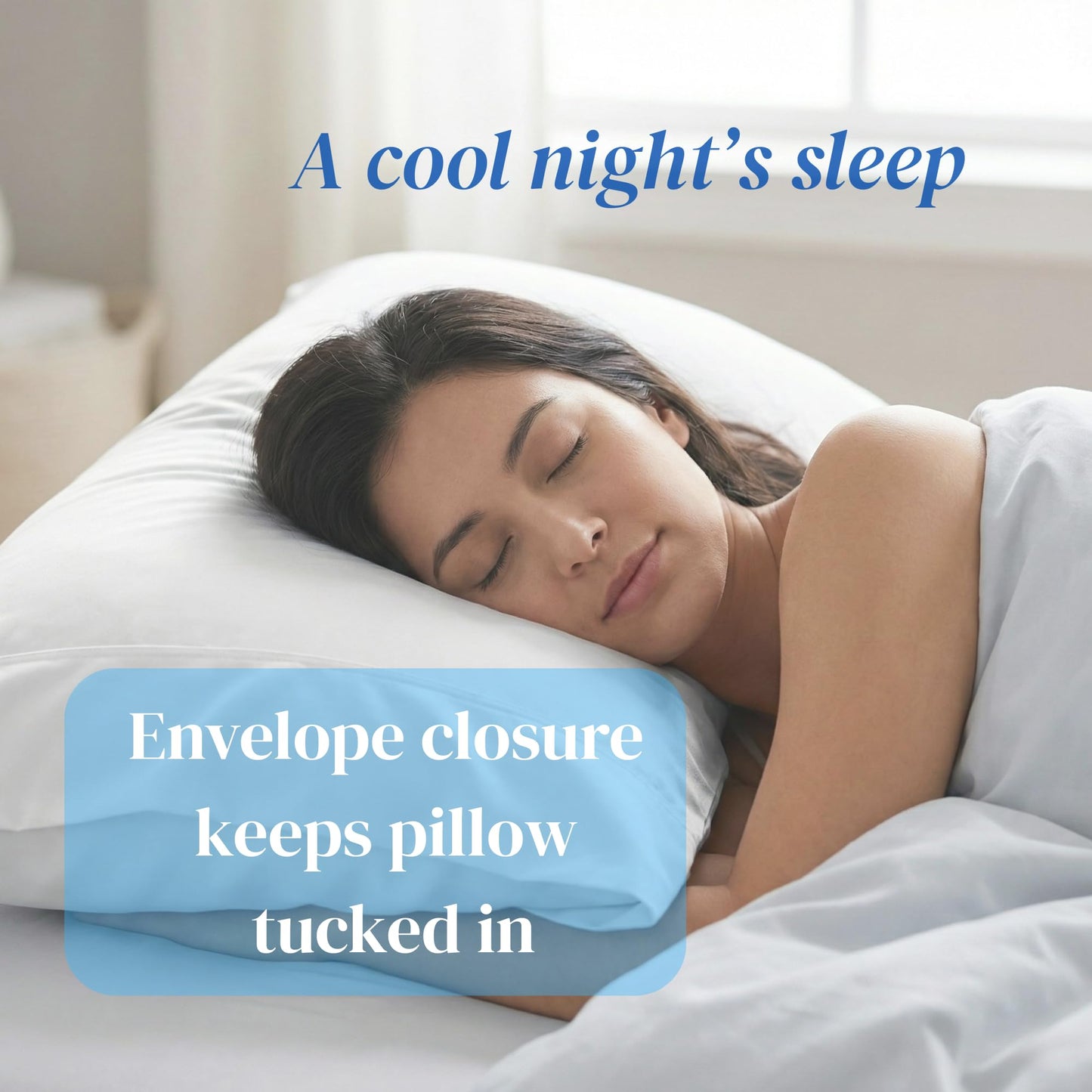 Beckham Hotel Collection Bed Pillows with Cooling Pillowcases for Hot Sleepers, Queen Size Sets of 2, Soft Down Alternative Pillow for Sleeping, Envelope Cases, White