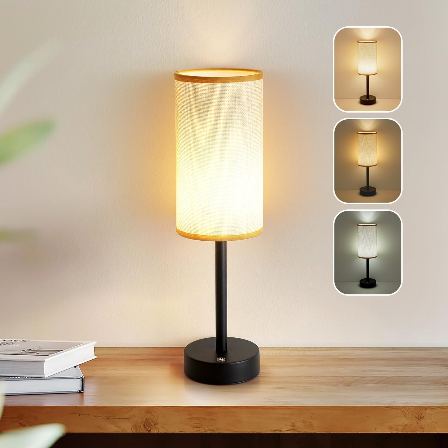 XPEHK Bedside Table Lamps for Bedroom,Small Cordless Table Lamp with LED,Minimalist Nightstand Lamp Rechargeable Battery Operated Desk Light for Living Room,Restaurant,Home(1 Pack)