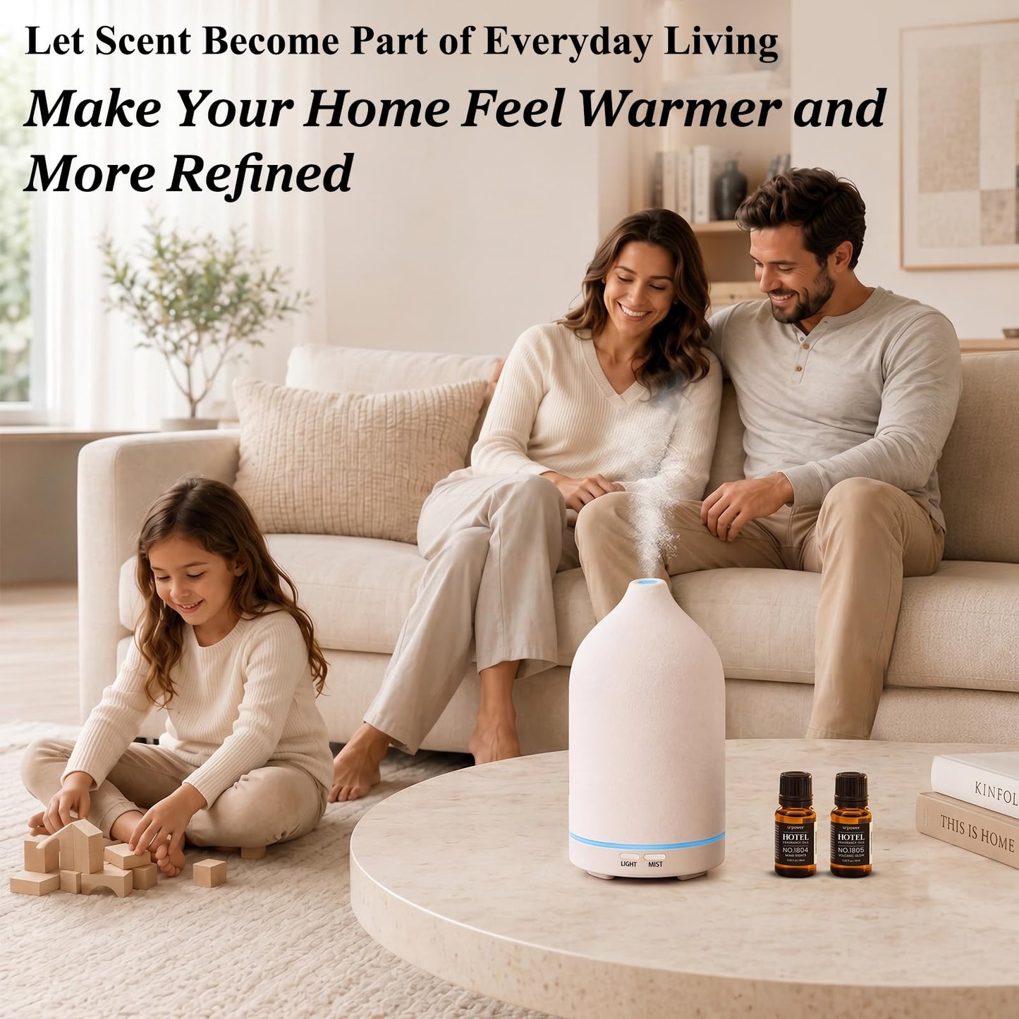 URPOWER Hotel Collection Diffuser Oil - 6 Premium Scents for Diffusers 10ml/0.34 fl oz Essential Oils Set for Diffusers for Home - Inspired by Baccarat Westin My Way Pure White Tea and Other Hotel