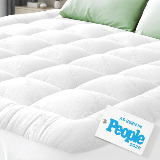 Niagara Sleep Solution Ultra Soft Twin XL Size Mattress Topper - Rayon Derived from Bamboo Pillow Top Mattress Pad for Back Pain Relief - Naturally Cooling for Hot Sleepers, White