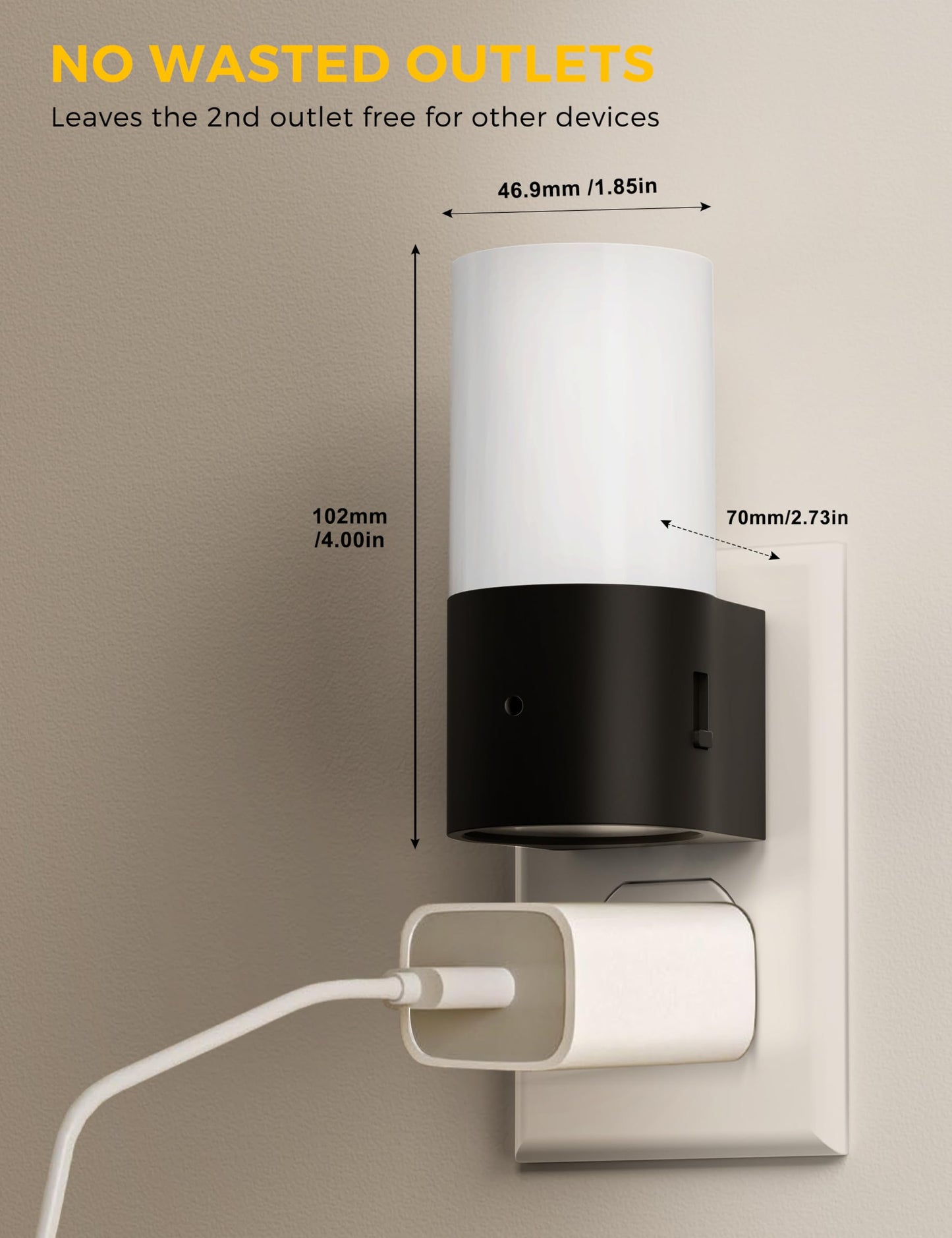 4 Pack Dimmable Night Light, Modern Night Lights Plug into Wall with Dusk to Dawn Sensor