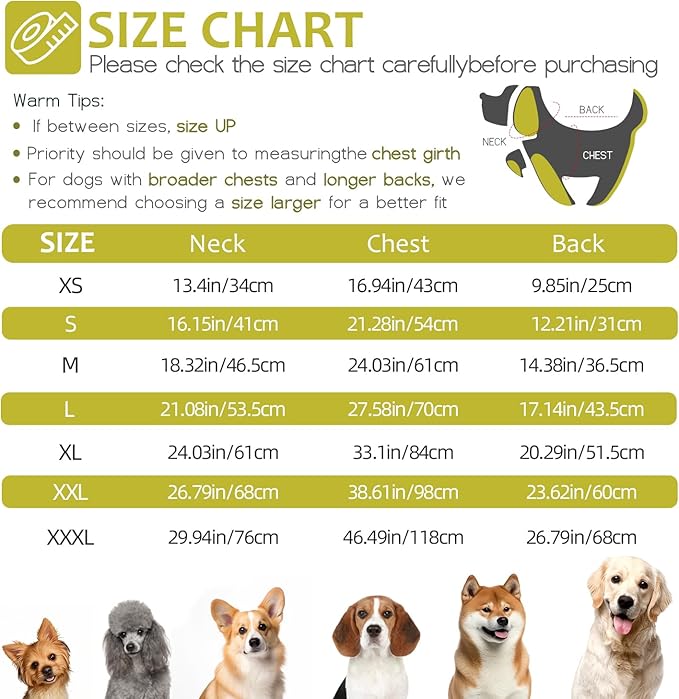 Abuandi Dog Winter Coat with Harness, Dog Jacket, Pet Clothes with Zipper on Back, Waterproof Windproof Warm Vest, Reflective Cold Weather Coats, for Small Medium Large Dogs, Thick, Green, 2XL