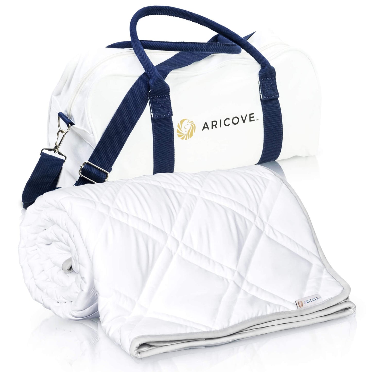 Aricove Cooling Weighted Blanket, 12 lbs, Twin Size for Adults, Luxury Heavy Blanket, Silky Soft Bamboo Viscose, 48x72 inches, Machine Washable, White