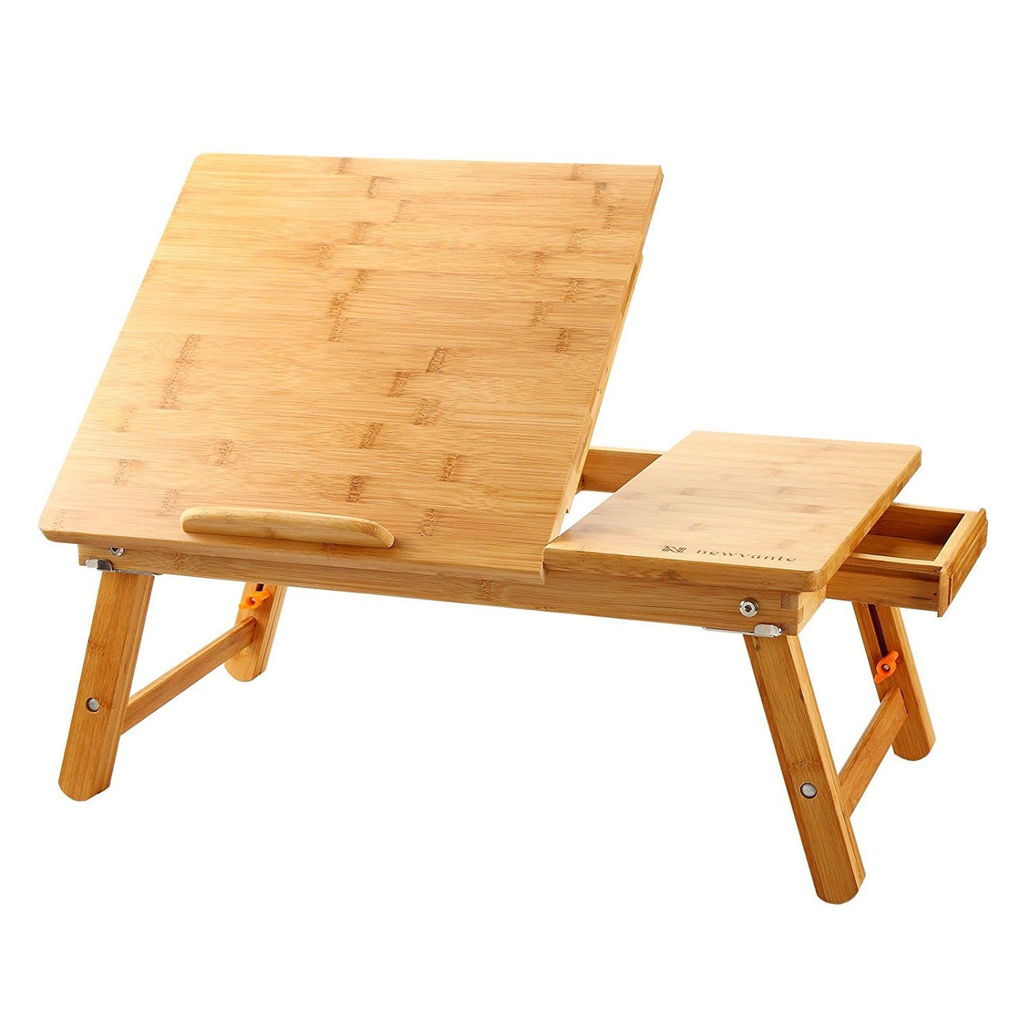 Laptop Desk Nnewvante Bamboo Bed Tray Adjustable Foldable Desk Bed Serving w' Tilting Drawer