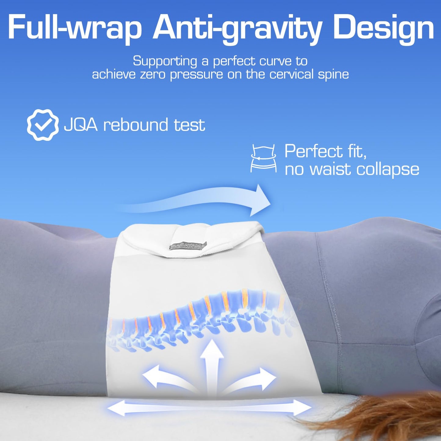 Procellatech Lumbar Support Pillow for Sleeping - Lumbar Sleeping Pillow， Lower Back Sleep Pillow for Pain Relief