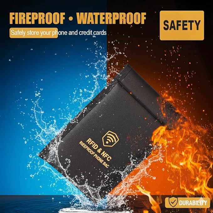 NXTEVL Faraday Bags for Phones,Faraday Cage Full Signal Blocker Pouch - Military Grade Anti-Theft Protection for Cell Phone,Car Keys,RFID,WiFi,GPS Tracking Signals