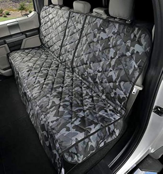 4Knines Dog Hammock for Full Size Trucks & Large SUVs (XL, Camo) – Bench Seat Covers for Trucks with 60/40 Split Seats - Armrest & Seatbelt Access – Waterproof, Easy Install, Machine Washable