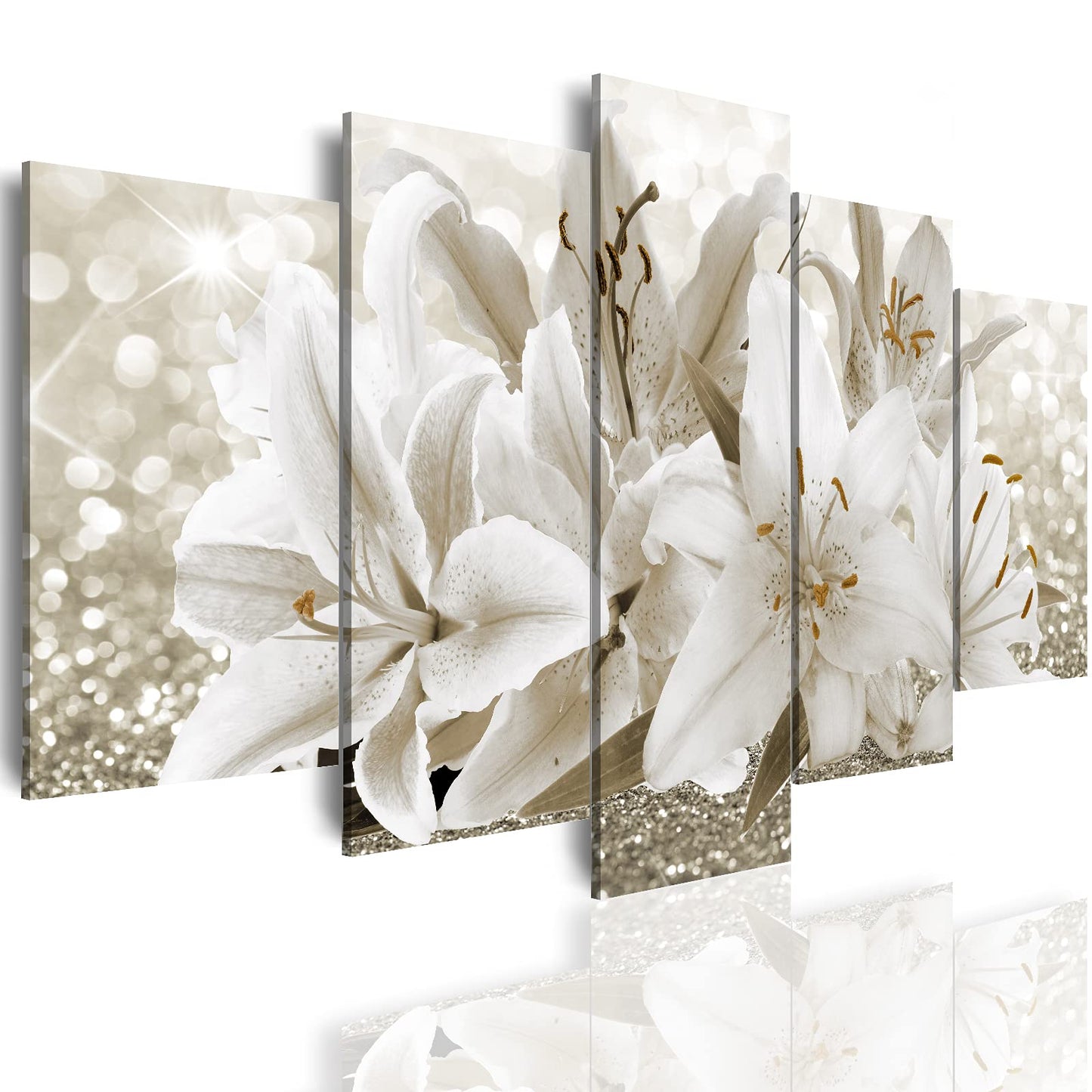 LUDUHU Arts Modern Flower Theme Wall Art - Abstract Orchid Canvas Wall Decor Flower Abstract Painting Still Life Canvas Wall Art for Home Decor (I,Oversize 40x20inch)