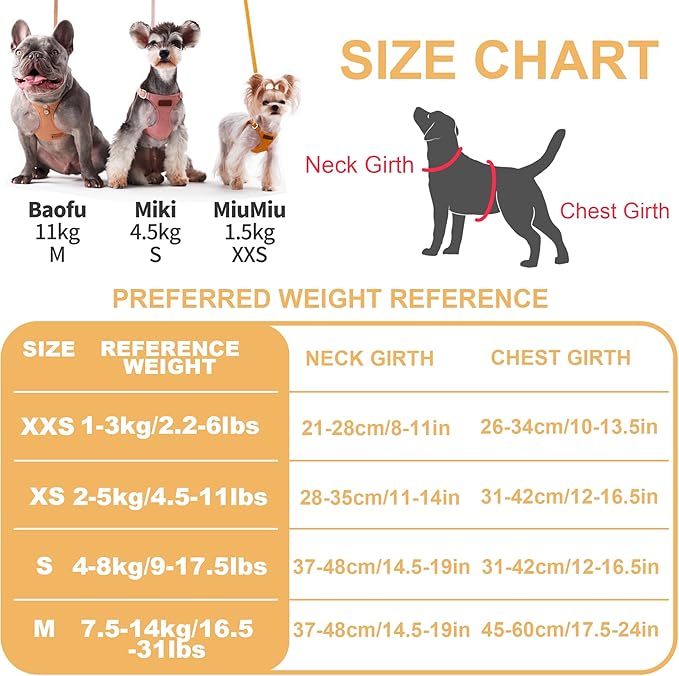 Puppytie No Pull xs Dog Harness with Multifunction Dog Leash,Soft Adjustable No Choke Escape Proof Pet Harness Vest,Yellow,XS