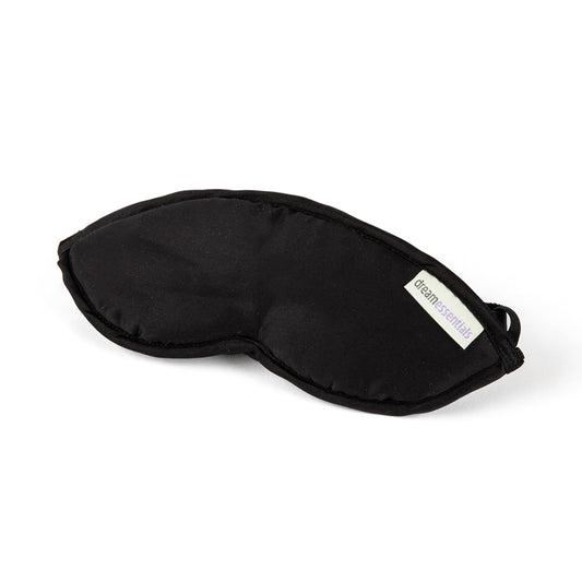 Dream Essentials Natura Organic Cotton Sleep Mask | Midnight Black | Eye Mask for Sleeping, Light Blocking Soft Sleep Eye Cover with Eco Wool Padding | Made in USA Travel Accessories