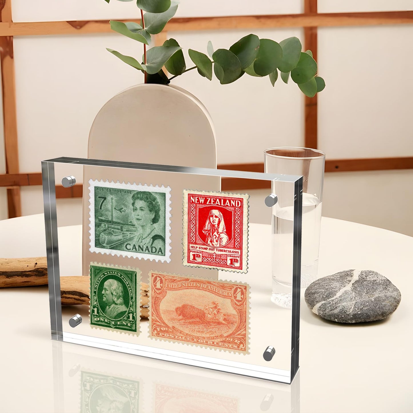 laapee 4x6 Inches Acrylic Picture Frames 5 Pack, Double Sided Magnetic Photo Frames,Free Standing on Desk or Table Clear Picture Frames