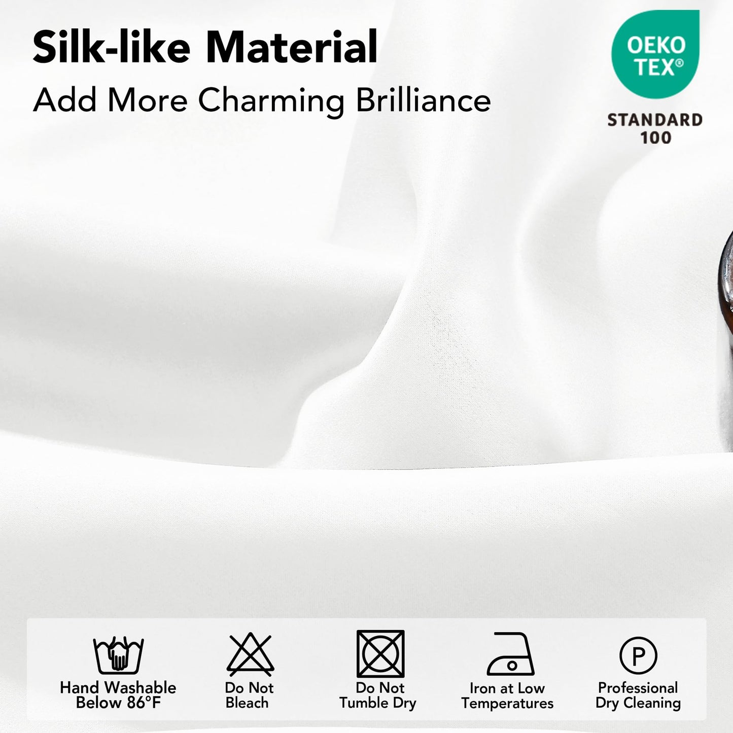 Deconovo 100% Blackout Curtains for Bedroom, Thermal Insulated and Noise Reducing Drapes, Room Darkening Window Curtains with Double Layer, Oeko-TEX Certified (Pure White, 52x84 Inch, 2 Panels)