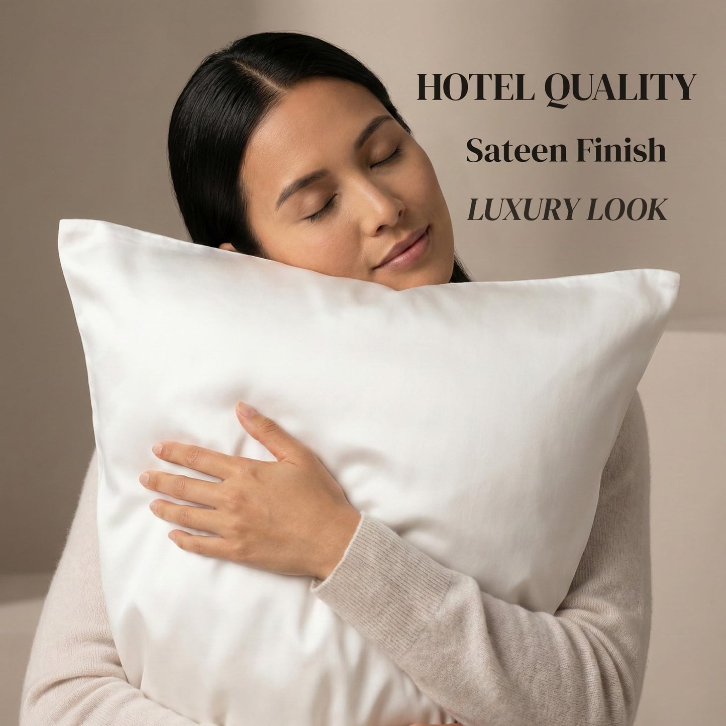 Beckham Hotel Collection Queen Pillows with Cotton Pillowcases Sets of 2, Soft Down Alternative Pillows, Open End Cases for Easy Changing, White