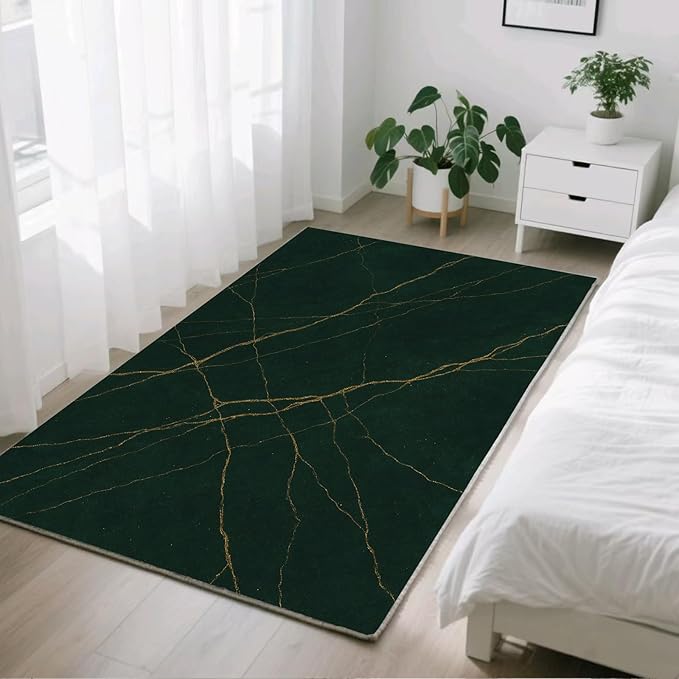 Luxury Marble Rugs - 7x10 Area Rug, Abstract Marble Area Rugs, Modern Art Living Room Rug, Washable & Non Slip Large Rug Home Decor