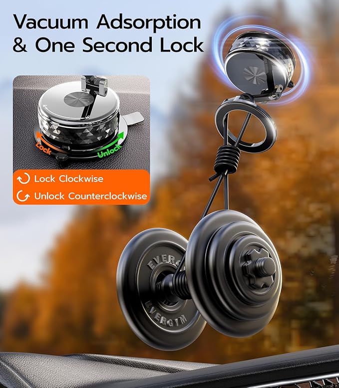 Meifigno Magnetic Car Phone Holder for Tesla Screen & Backplate,[All-Metal] 360° Rotation Vacuum Suction Cup Car Phone Mount for Magsafe, Foldable Car Phone Holders for Your Car for iPhone Android
