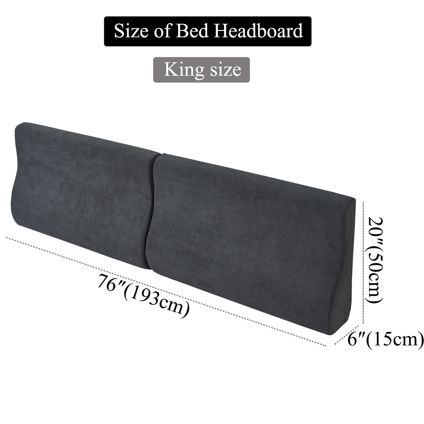 Kapicle King Size headboard Cushion with Great Back Support Foam Triangular Bed Wedge Pillow for Headboard Large Couch Rest Cushions for Bed Sitting up Replacement, Gray