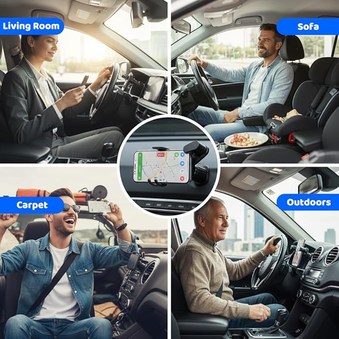 PVZXR Air Vent Car Phone Mount Holder,2026 New Wider Clamp & Metal Hook Car Phone Holder Vent [Thick Cases Friendly] Phone Holders for Your Car Mount Automobile Hands Free Cradle Air Vent (B-2PCS)