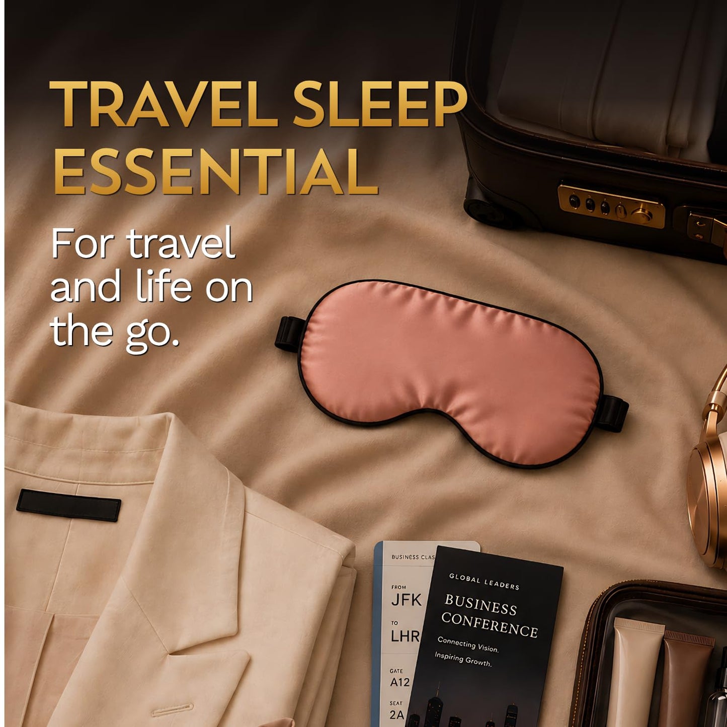 SLEEP FOUNTAIN Anti Aging Silk Sleep Mask for Women, Mulberry Silk Eye Mask for Sleeping and Skin Care, Blackout Sleep Mask with Copper Ion Technology Reduces Eye Puffiness, Fine Lines and Wrinkles