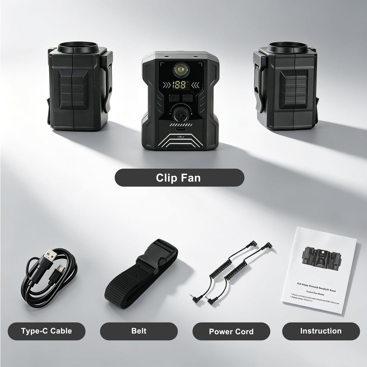 16000mAh Portable Waist Fan 2 Separate Wearable Waist Fans 18000RPM Powerful Belt Fans Rechargeable Battery operated With 100 Speeds for Jobsite Gardening Camping Outdoor work Travel Essentials