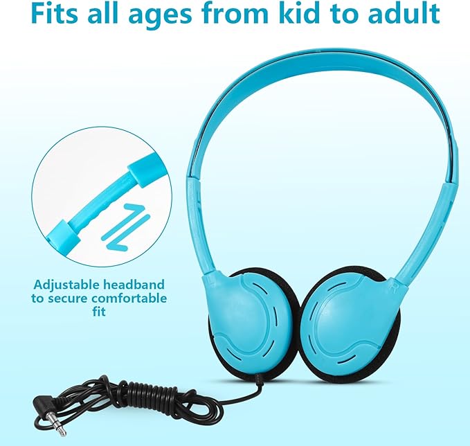 Kids Headphones Bulk 15 Pack for School Classroom Wired Headphones for Kids Students Children Boys Girls Teen and Adult 3.5 mm Jack Multi Color (10 Mixed Colors)