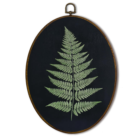 XNXLDYLH Rustic Dark Botanical Oval Framed Wall Art Decor, Dark Cottagecore Goblincore Fern Gallery Hanging Wall Decor Decorations, Rustic Moody Nature Canvas Prints Wall Art Paintings, 8.5x11.5 Inch