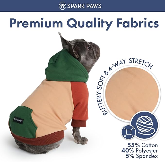 Spark Paws Dog Hoodie – Premium Dog Sweater for Small, Medium, and Large Dogs | Warm Outfits for French Bulldogs, Pitbull, Puppy, Winter Jacket Alternative - Ranger - 3XL