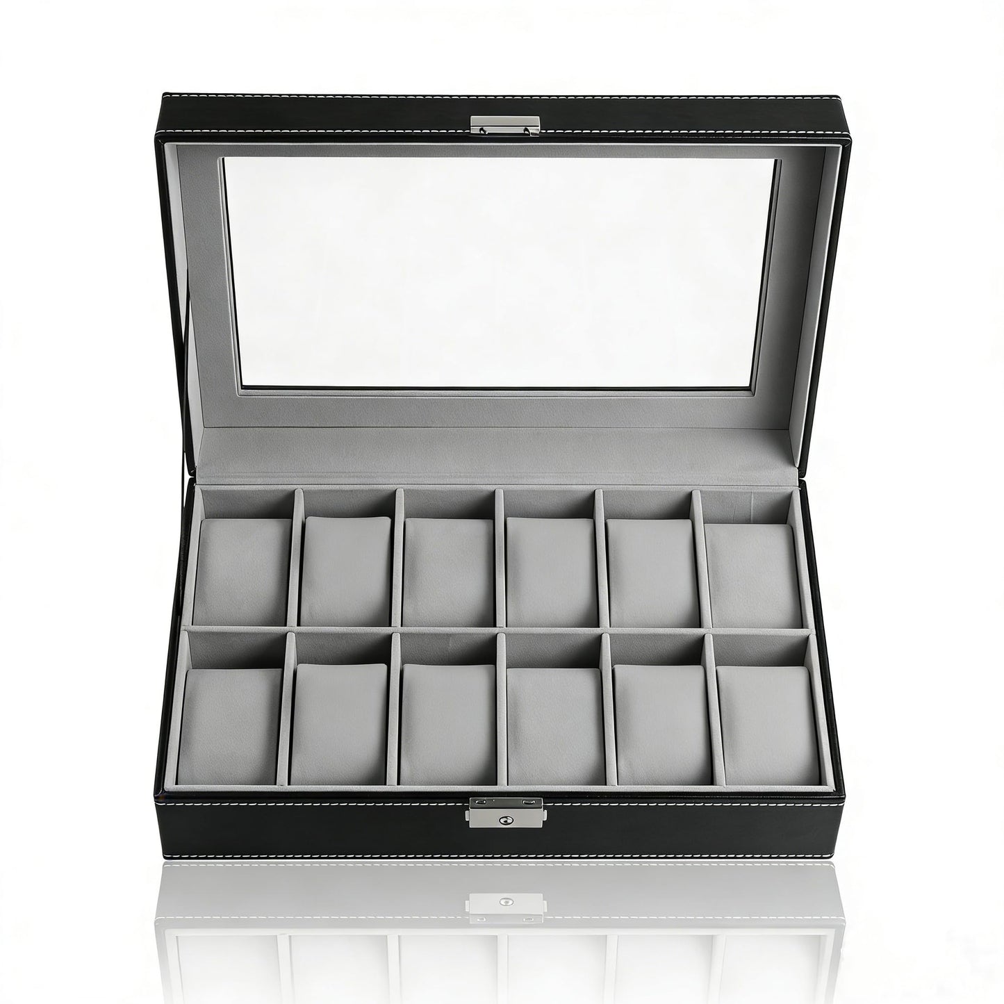 Watch Case Watch Box for Men - Watch Cases Display Holder Organizer Stand Storage Multi Boxes 12 Slot Small Leather Personalized Multiple Watch Safe Container with Lock for Women,PU Watch Holders