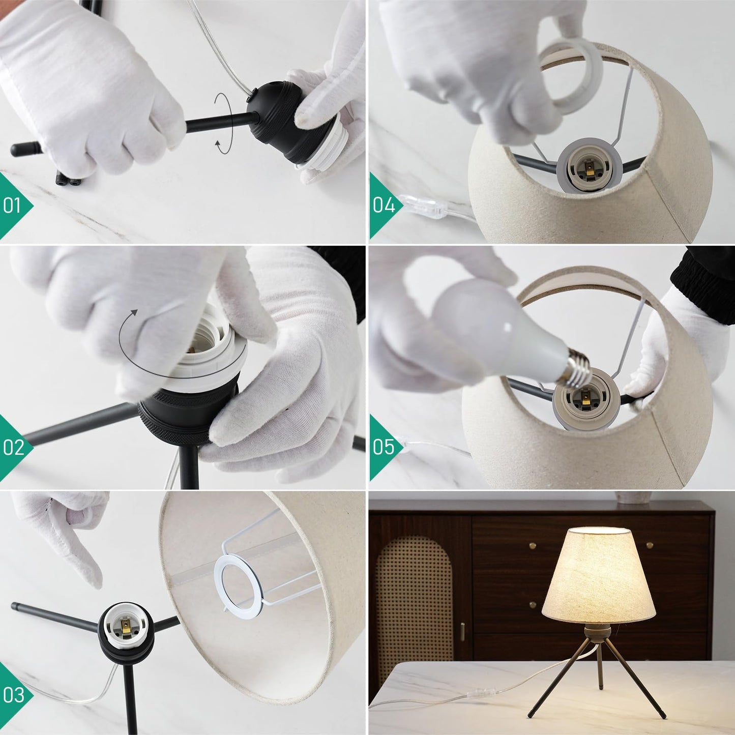 PSDSSHIIS Modern Table Lamp Small Bedside Lamp Metal Linen 13.8 Inches, Soft Light (3000K), Simple Style Design, Button Switch, Suitable for Nightstand Bedroom Lamp, Study and Dormitory (Sand Black)