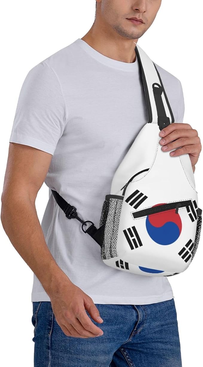 GJXFLSY Republic of Korea Flag Sling Backpack Crossbody Bag Casual Chest Bags Travel Hiking Daypack Shoulder Bag for Women Men