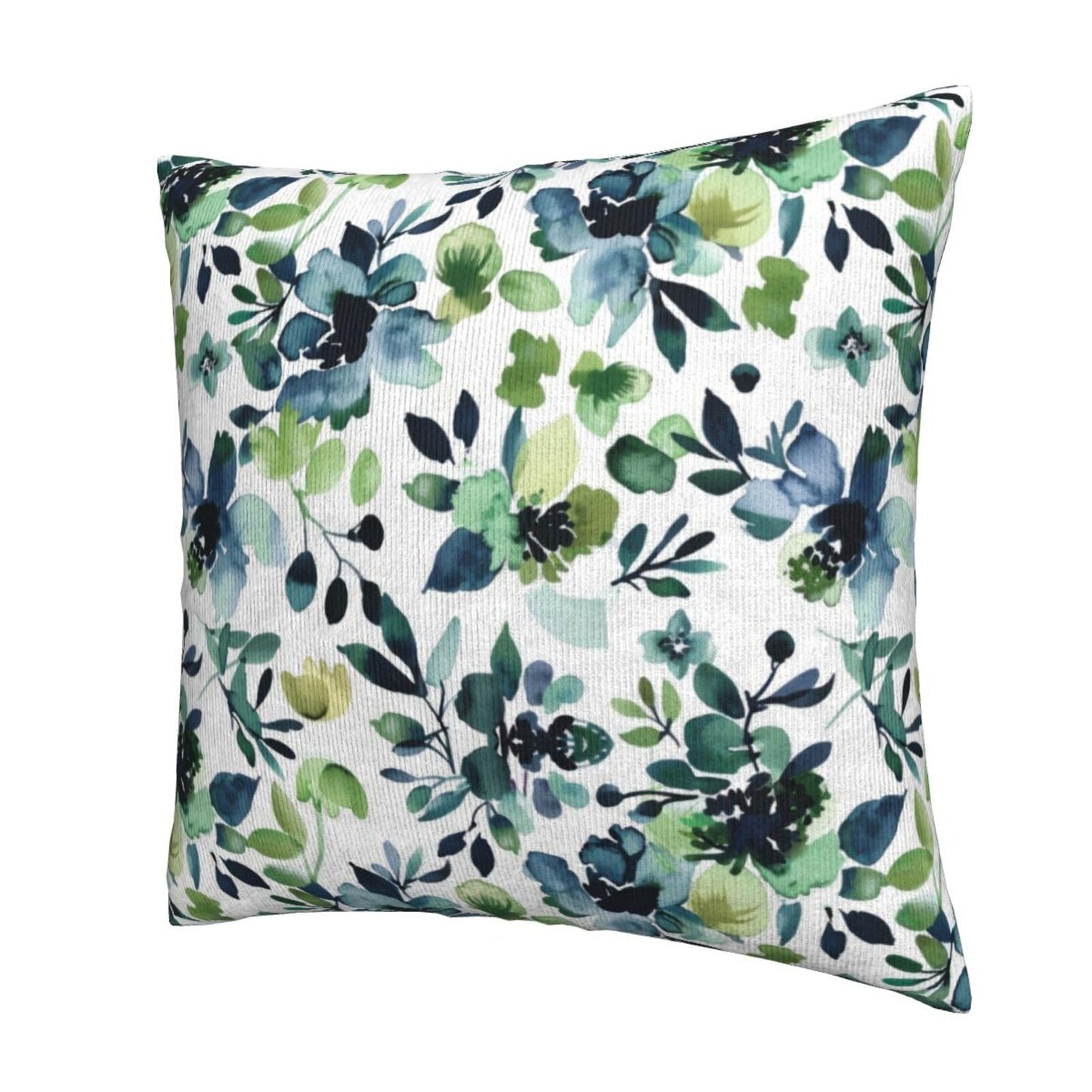 NOIRDAREL Spring Floral Pillow Covers 18x18 Inch Set of 2 Watercolor Sage Green Blue Flower Throw Pillow Cover Summer Floral Square Pillowcase Cushion Cases for Home Couch Bed Sofa