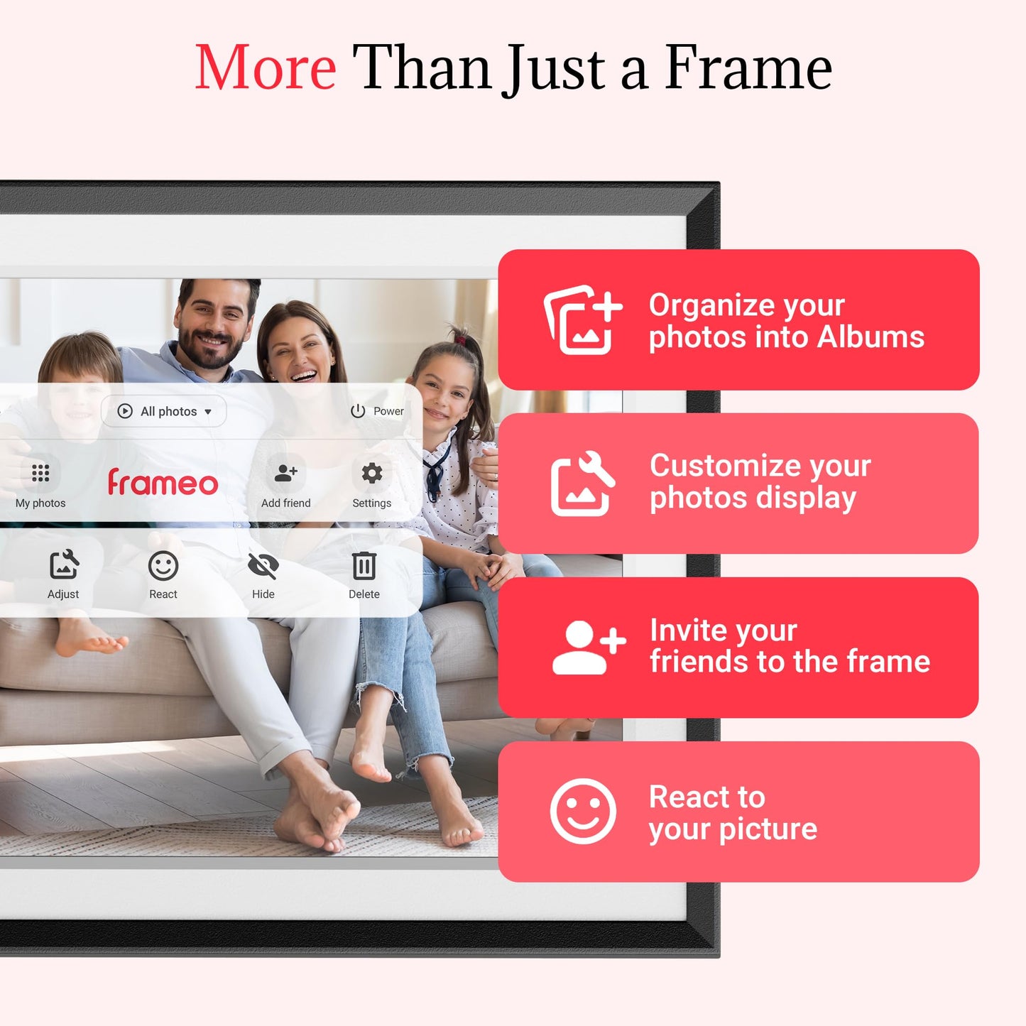 Frameo Digital Picture Frame – 10.1 Inch Smart Wi-Fi Photo Frame with Easy App Connection, Gift for Women, Mom, Grandma, Wife, Girlfriend, Wedding Share Memories Instantly via Free App
