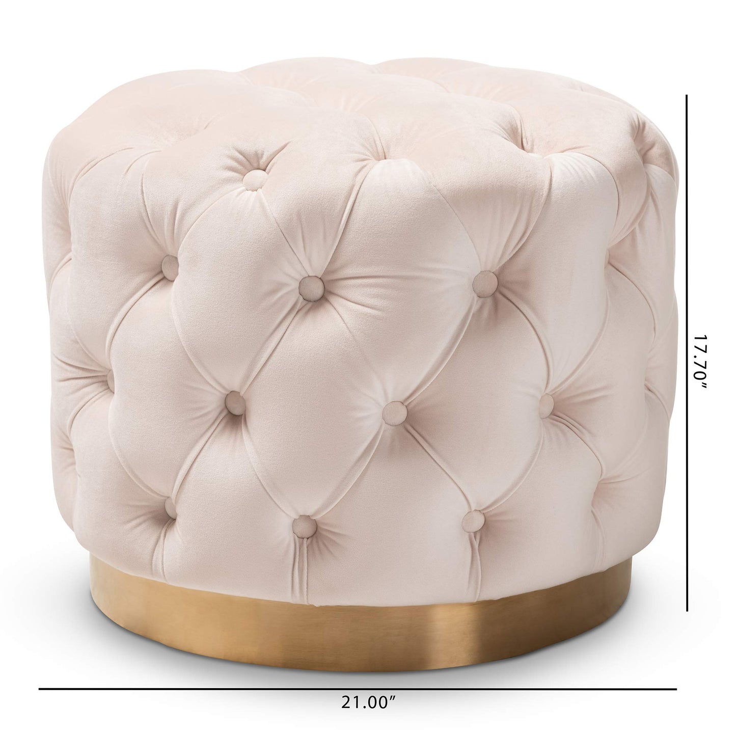 Baxton Studio Ottomans, One Size, Light Beige/Gold