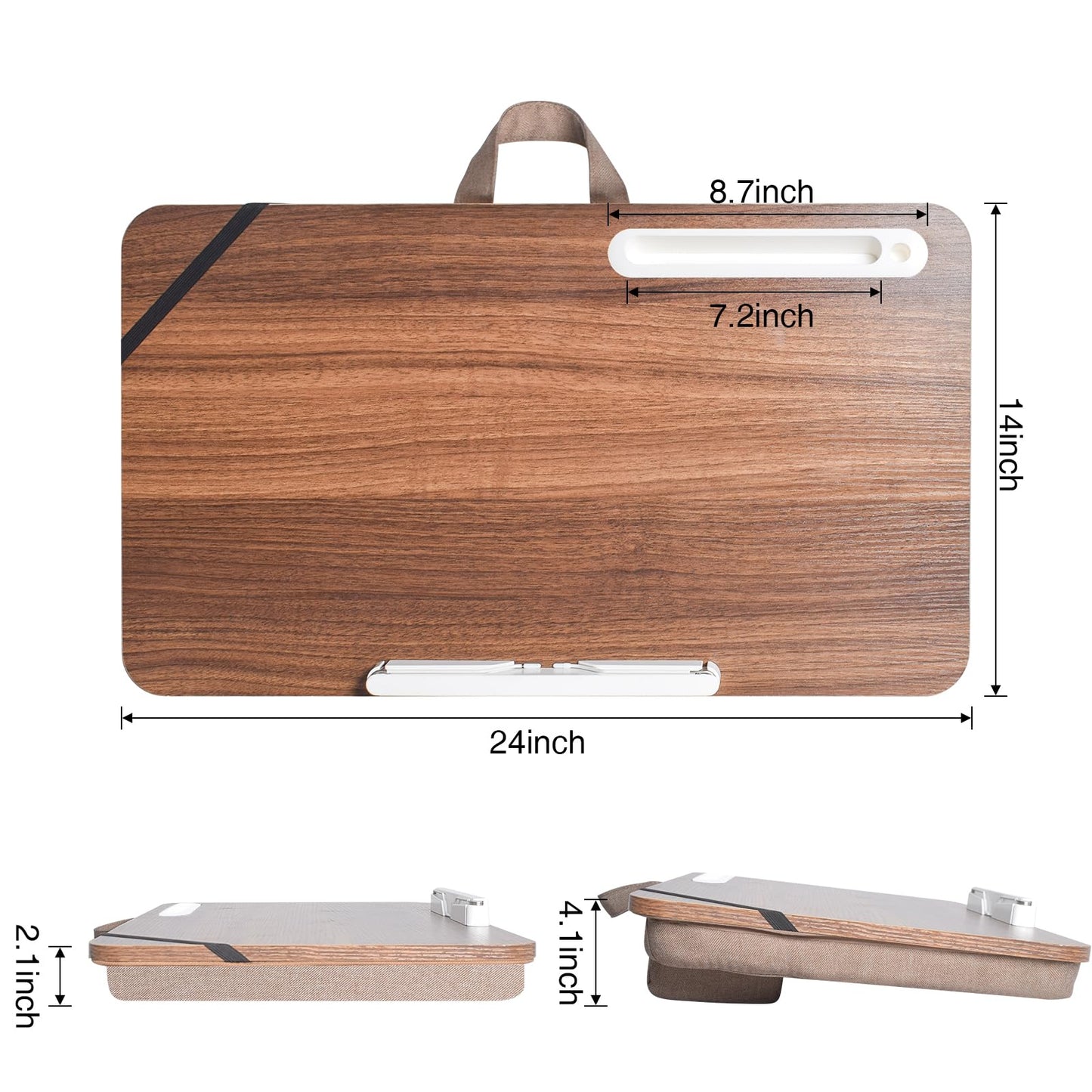 wishacc Lap Desk 24 inches Extra Large - Versatile and Comfortable for Work and Leisure