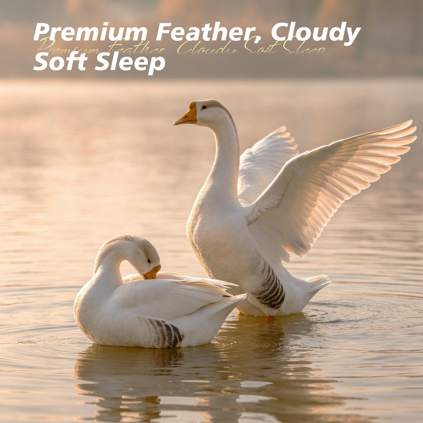 Mosluna Goose Feather Down Pillows Queen Size Set of 2, Hotel Collection Bed Pillows for Sleeping, Down Surrounded Gusseted Bed Pillow 2 Pack, Soft Fluffy for Side Back Sleepers 20x30 in.