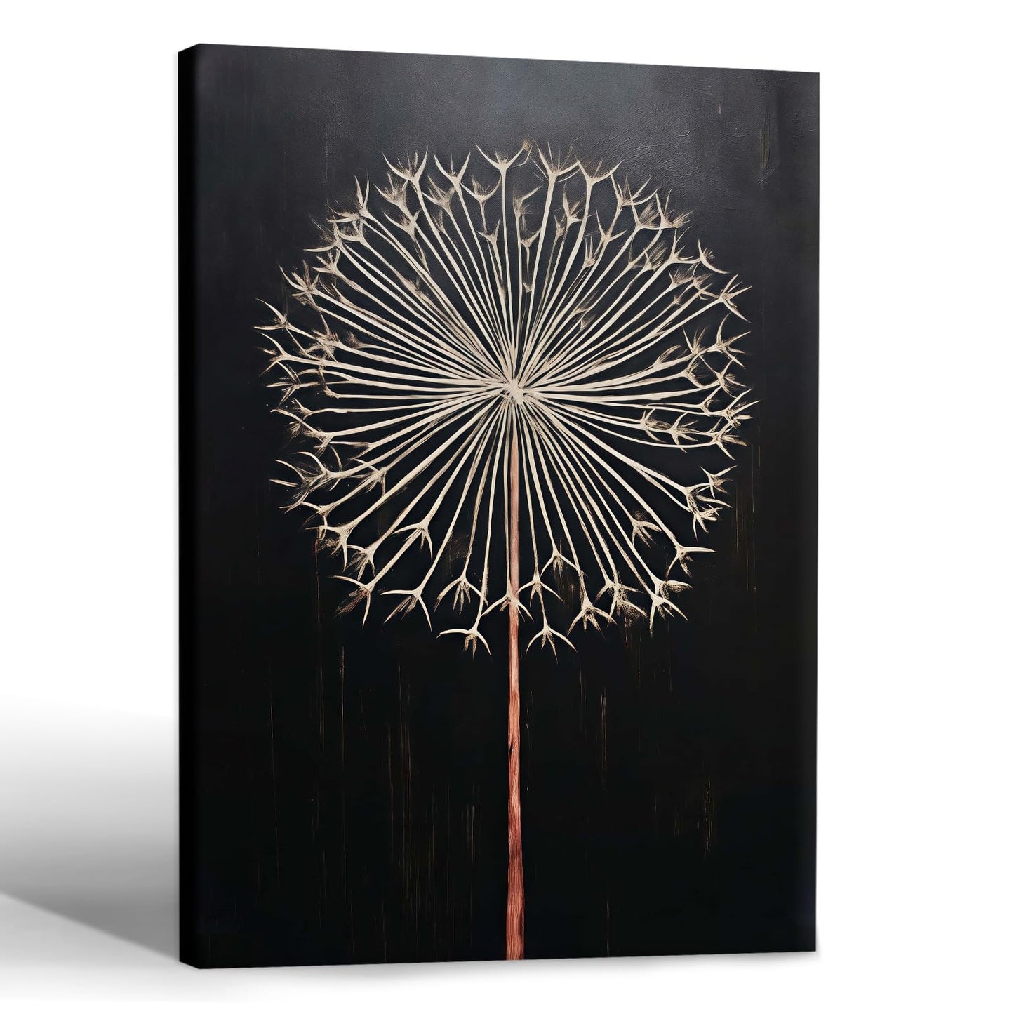 Framed Dandelion Plant Fun Wall Art Decor Canvas Print Poster Picture Modern Minimalist Artwork Bathroom Living Room Bedroom Office Gallery Decor 16x24 Inch Ready to Hang