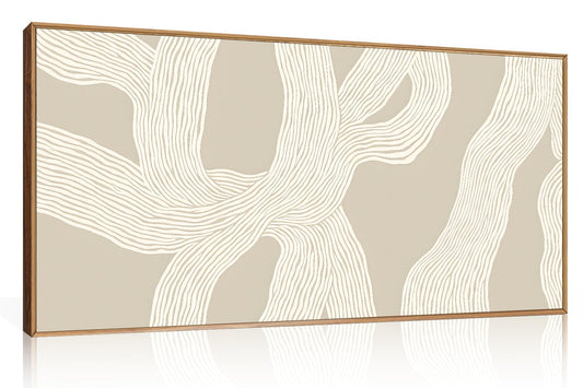 HPNIUB Large Abstract Beige Framed Canvas Prints Wall Art Set,Neutral Minimalist Lines Wall Decor,Modern Textured Artwork for Living Room, Bedroom,Dining Room, Office, Bathroom Decor-20 x40