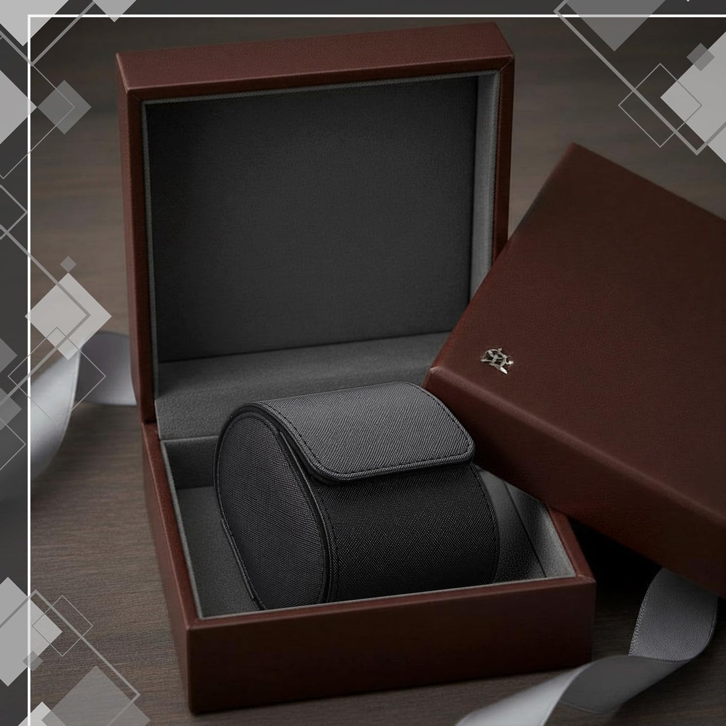 Kigeli 2 Pcs Leather Watch Travel Cases for Men Women, Portable Single Watch Roll Boxes Storage Organizer and Display