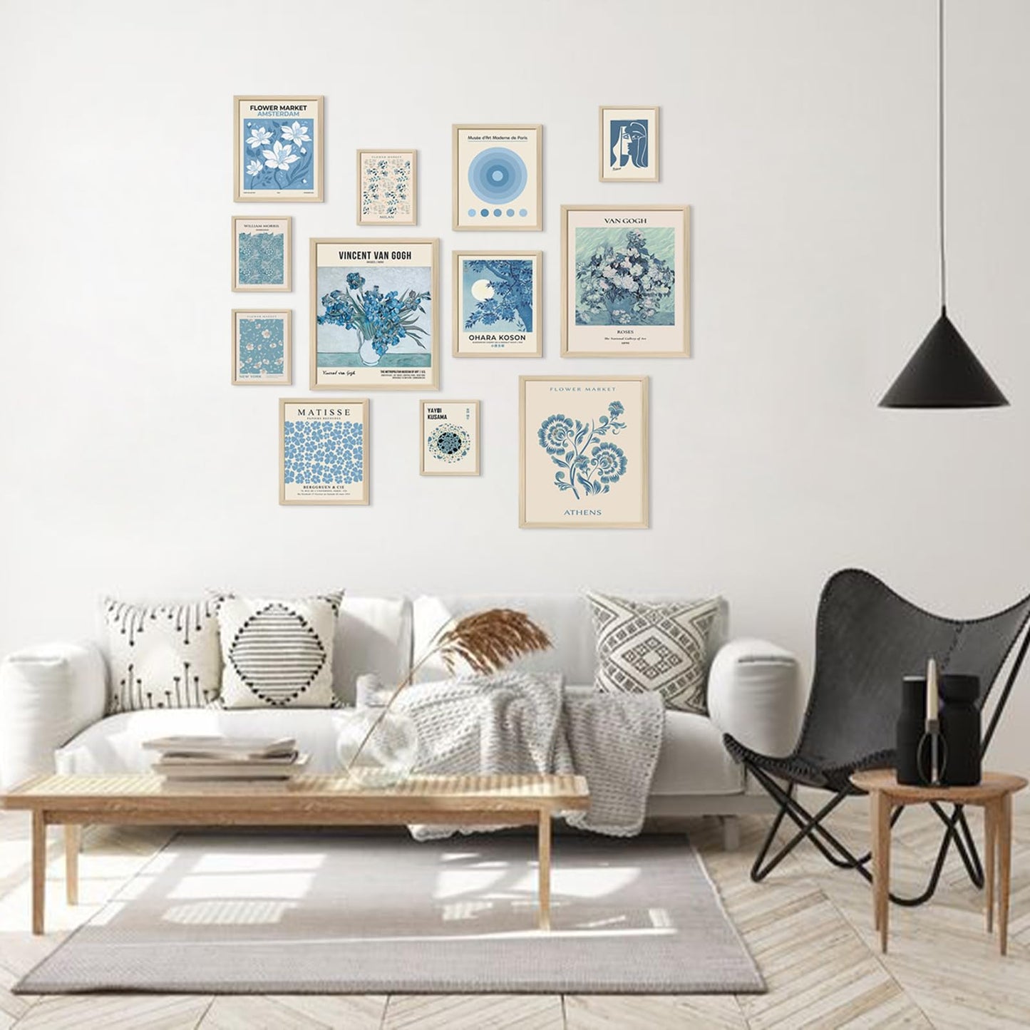 Aroutde Light Blue Wall Art Matisse Modern Wall Decor Coquette Aesthetic Blue Pictures Canvas Gallery Prints For Living Room Bedroon Dorm Set of 12 (Unframed)