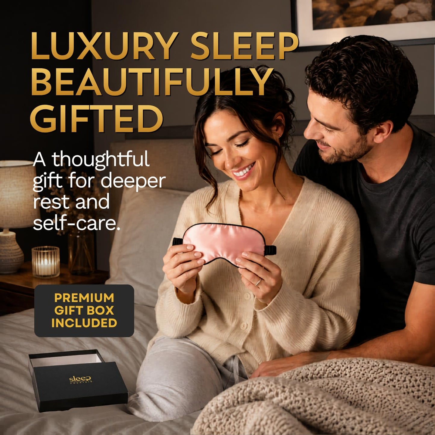 SLEEP FOUNTAIN Anti Aging Silk Sleep Mask for Women, Mulberry Silk Eye Mask for Sleeping and Skin Care, Blackout Sleep Mask with Copper Ion Technology Reduces Eye Puffiness, Fine Lines and Wrinkles