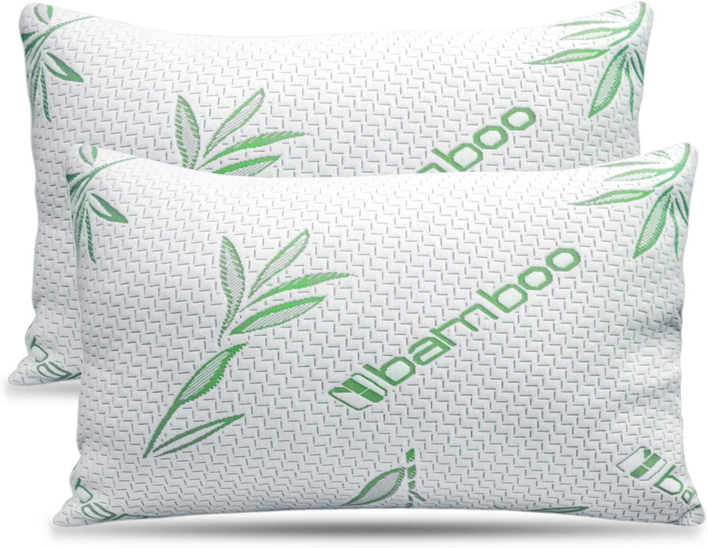 Elif Queen Size Pillows for Sleeping, Set of 2 – Cooling Shredded Memory Foam Pillows with Removable Cover for Back, Stomach & Side Sleepers, Rayon Derived from Bamboo, Queen (2 Pack)